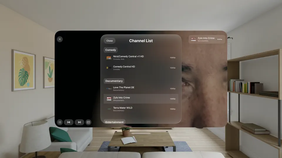 Flux IPTV Vision Pro 截图 3