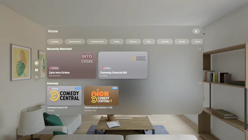 Flux IPTV Vision Pro 截图 1